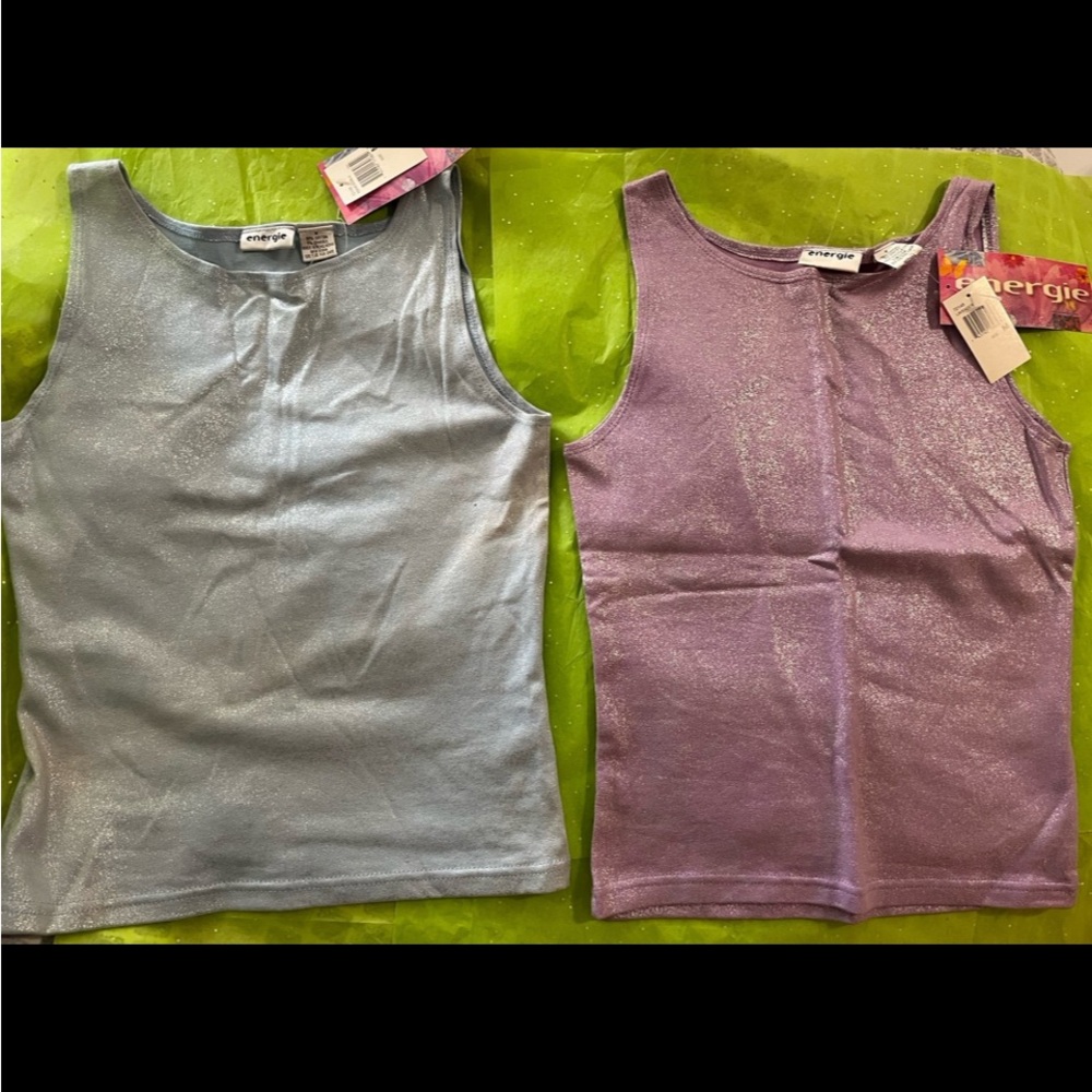 VINTAGE ENERGIE Glitter Shimmer Tanks nwt 90s Y2K